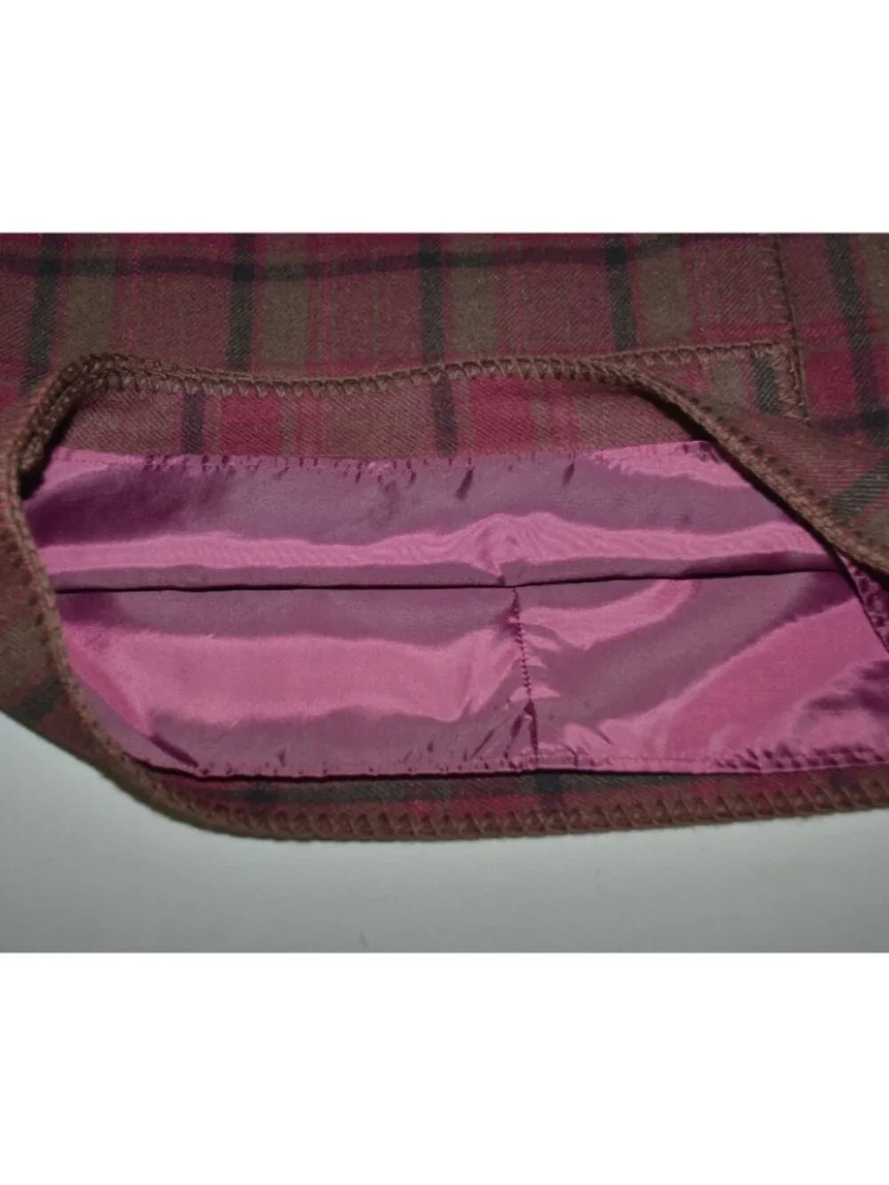 Eddie Bauer Skirt Womens 4 Wool Blend Plaid Wrap Burgundy Lined Preppy